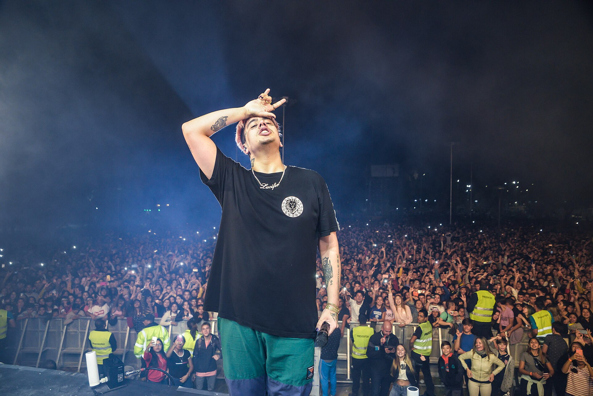 Duki en un concierto en Mendoza, 2019