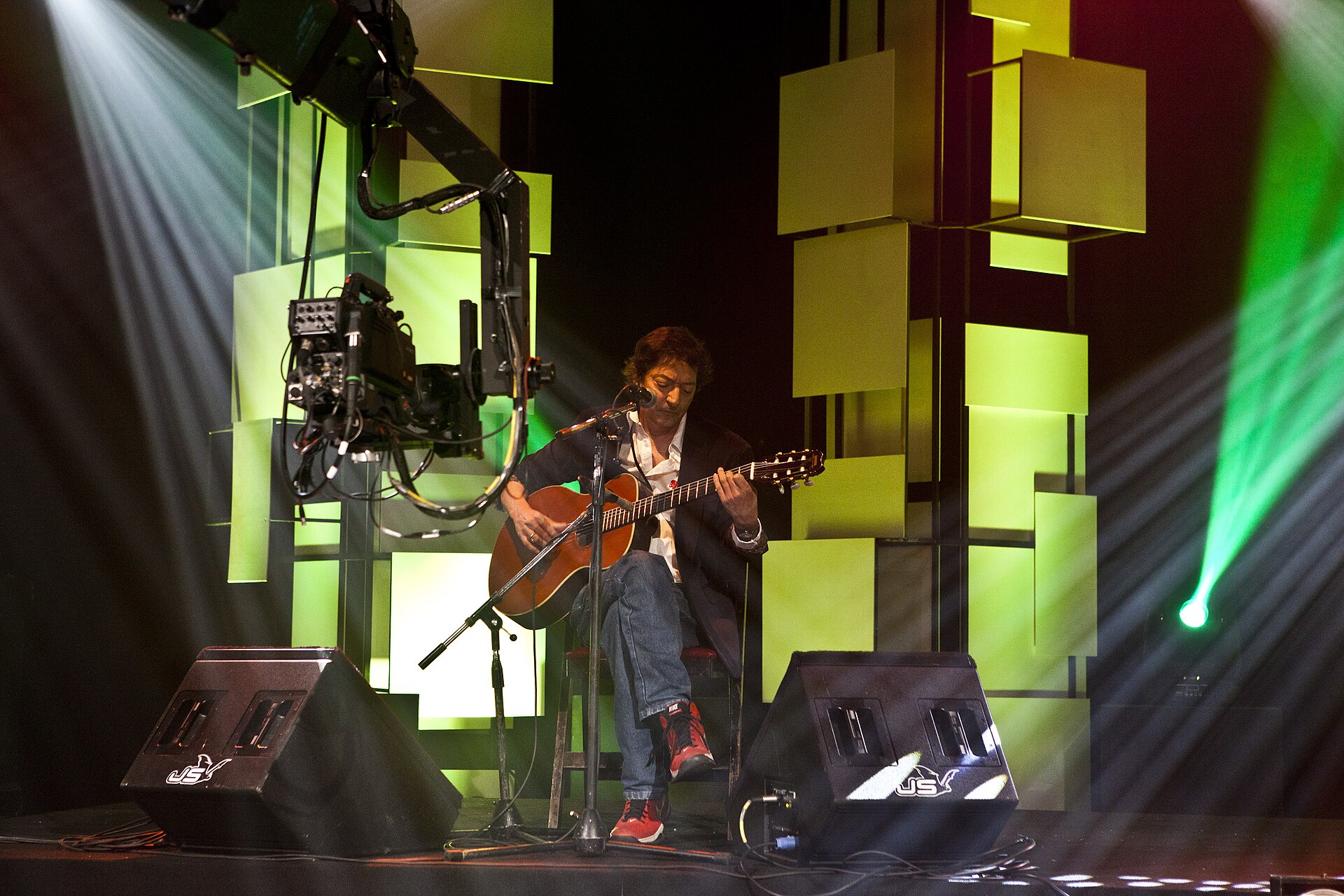 Julio Moura, guitarrista de Virus, en 2014